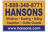 HANSON's WINDOWS & ROOFING logo