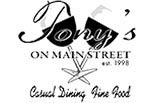TONY'S ON MAIN STREET logo
