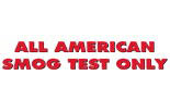 ALL AMERICAN SMOG TEST ONLY logo