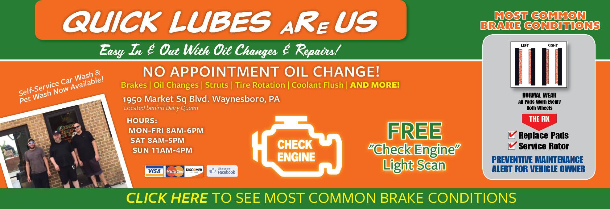 Quick Lubes aRe Us in Waynesboro, PA Local Coupons July 2020