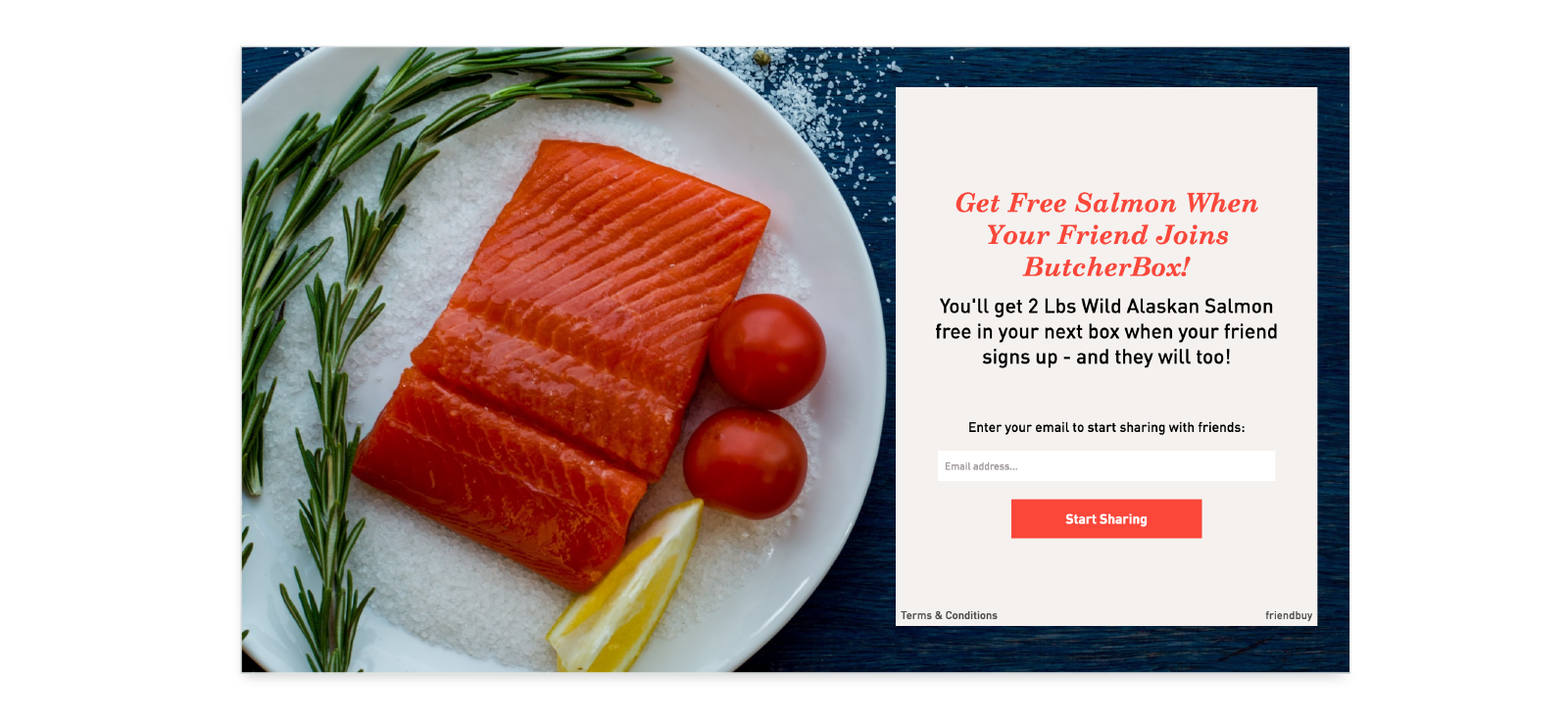 butcher box free product referral example