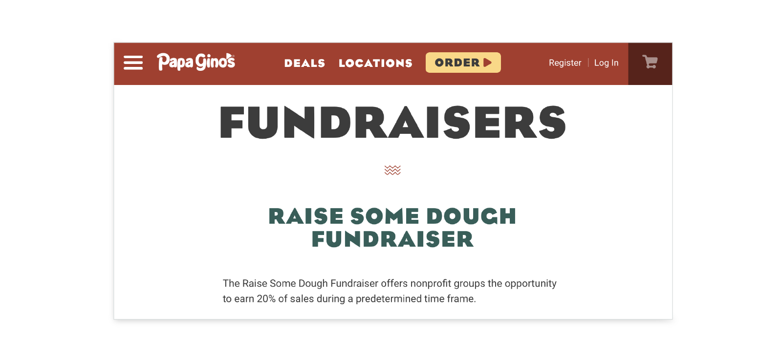 papa ginos fundraising referral example