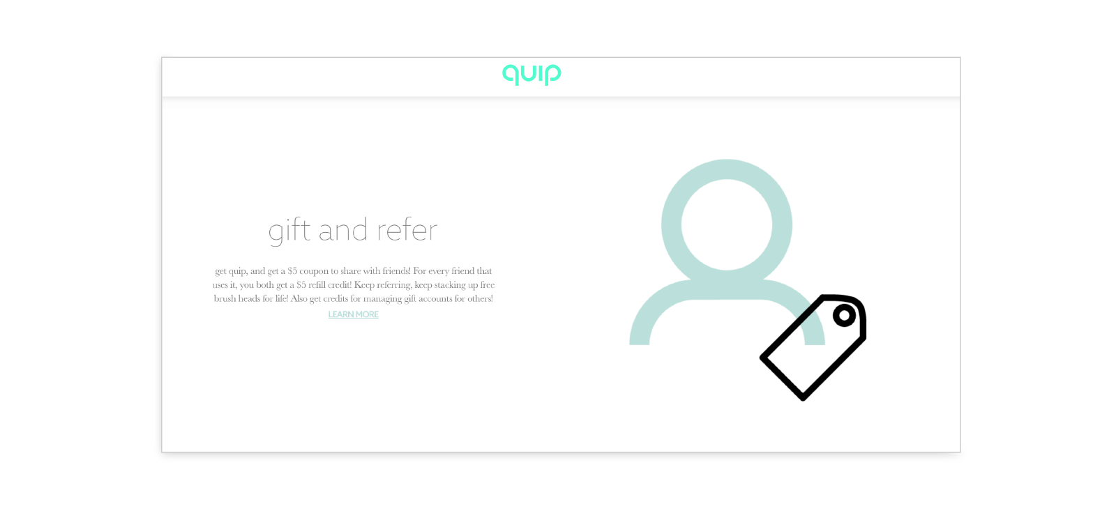 quip coupon credit referral example
