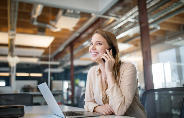 lady in office working on computer
