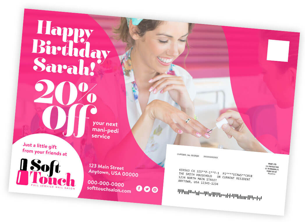 birthday mailers for salon owners