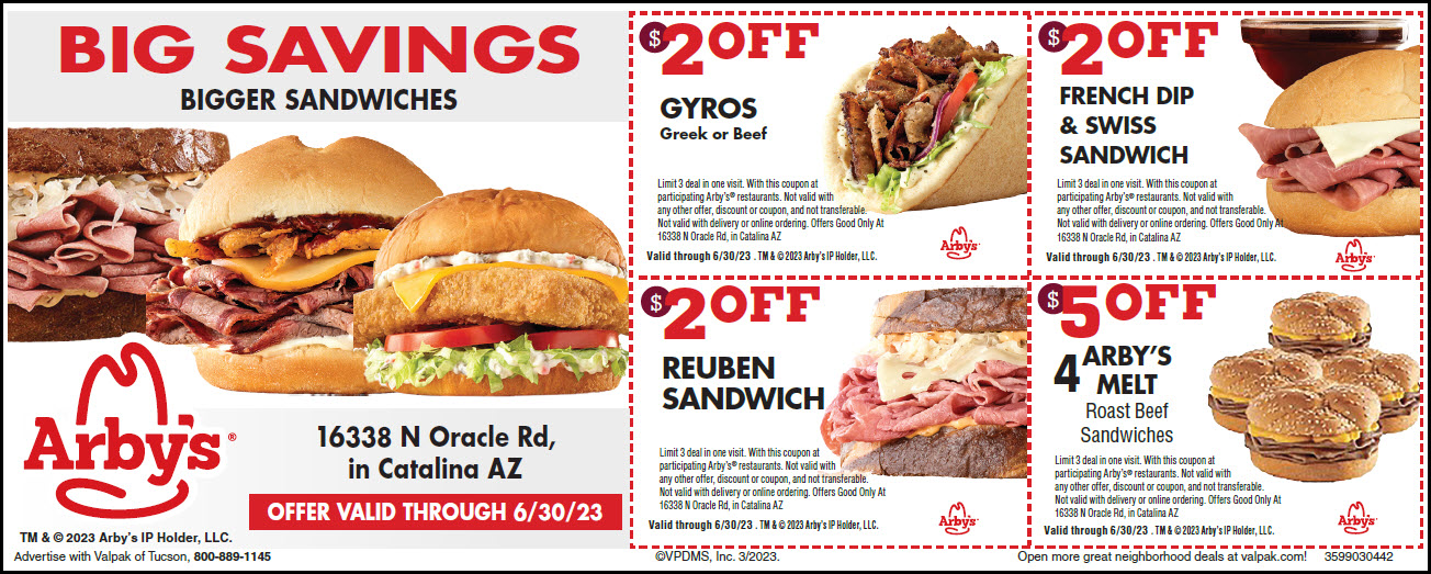 image of Arby's Valpak coupon