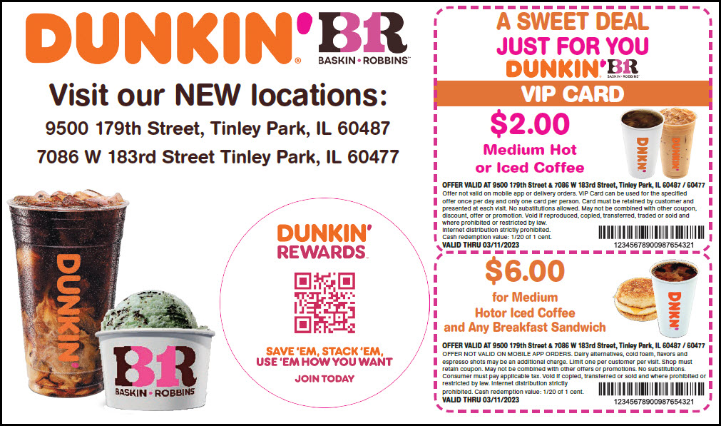 image of Dunkin Valpak coupon