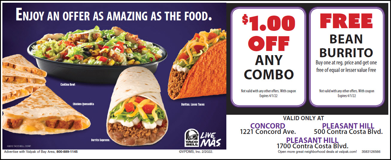 image of Taco Bell Valpak coupon