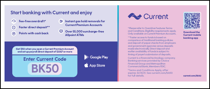 image of Current Bank coupon