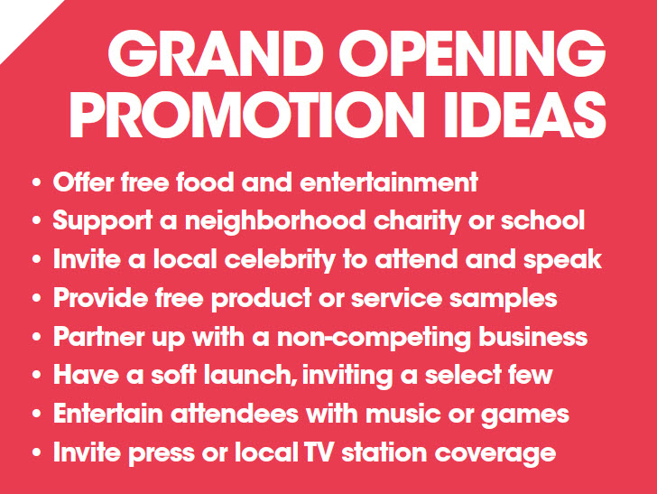 grand opening promotion ideas