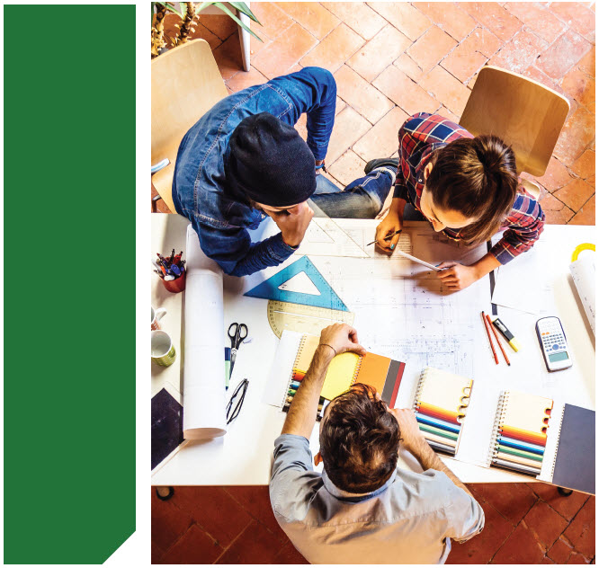 a design team working together