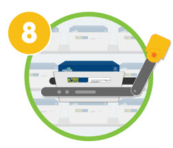 illustrations of envelopes on pallets