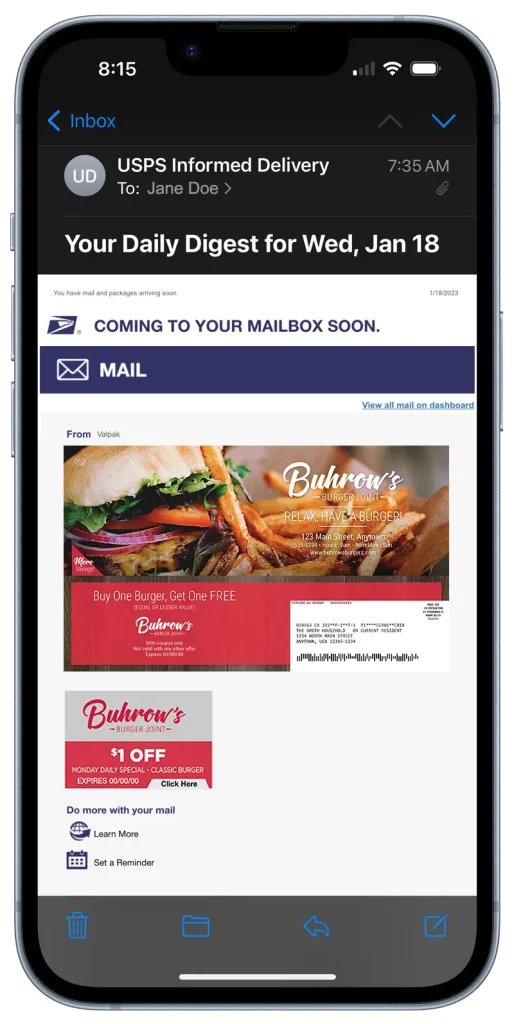 PlusOne Postcards Valpak Advertising