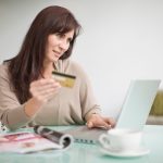 Older woman shopping online