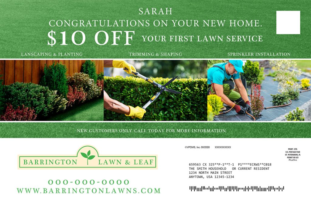 example of personalized postcard ad for lawn care
